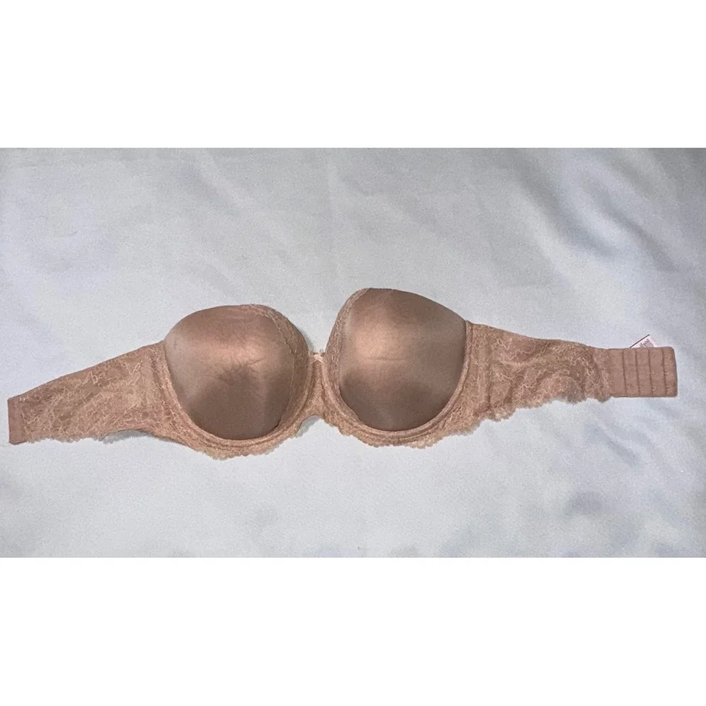 Victorias Secret‎ Dream Angels Multi-Way Strapless Bra Tan Lace 36DDD Underwire
